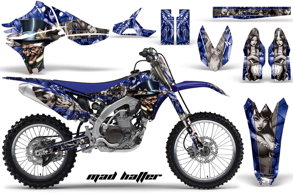 Yamaha YZ450F 2010 Graphics MAD HATTER-BLUE SILVERSTRIPE-NP